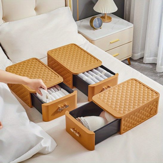 Stackable Underwear Storage Boxes, Multifunctional Organizers for Underwear And Socks, Drawer Storage Boxes for Wardrobes, Plastic Clothing Storage Containers, Drawer-Style Wardrobe Organization Systems, Clothing Categorization Solutions